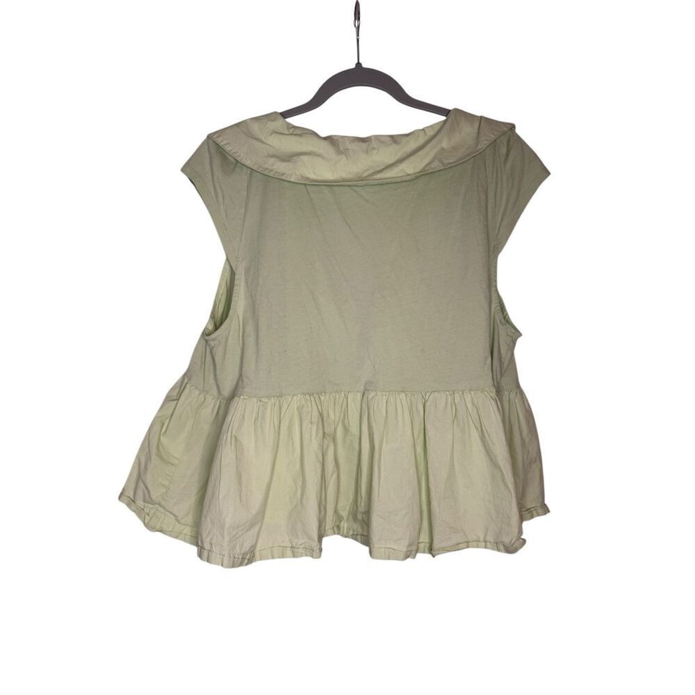 Anthropologie Maeve Babydoll Blouse Light Green Size Large - Picture 3 of 6